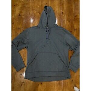 Vintage Y2K Under Armour GRAY Size L Center Logo Essential Hoodie 1/4 Zip